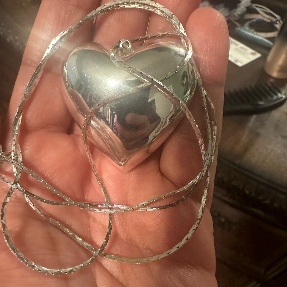 Sterling silver heart and necklace
